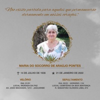 Nota de pesar da CMJP pela morte da mãe do ex-vereador Humberto Pontes